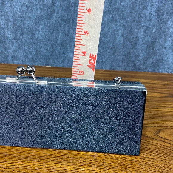 Bijoux Terner Elegant Black Evening Clutch Purse Silver Chain Strap‎ Formal - Picture 4 of 10